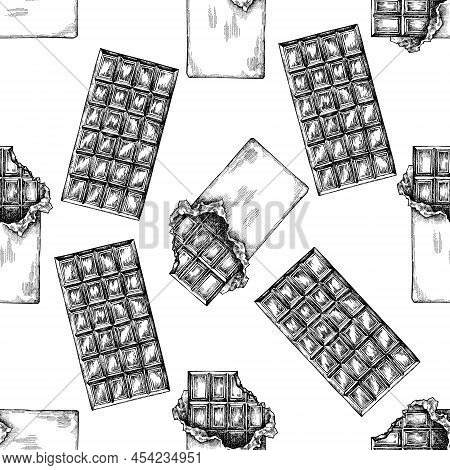 Seamless Pattern With Black And White Chocolate Stock Illustration