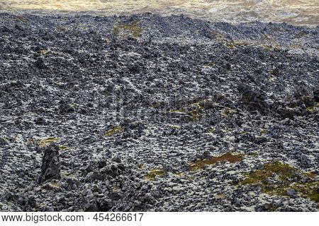 Djupalonssandur Black Volcanic Lava Rocks View From Spectacular Djupalonssandur Beach, Snaefellsnes 