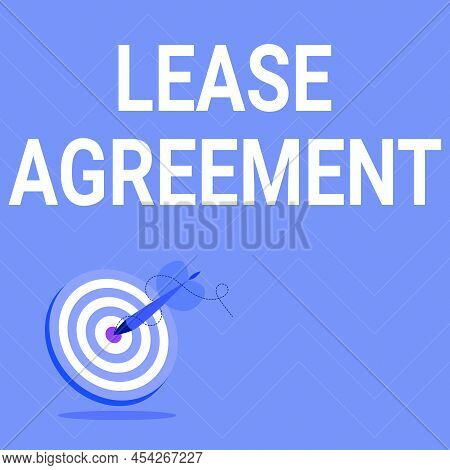 Inspiration Showing Sign Lease Agreement. Business Concept Contract On The Terms To One Party Agrees