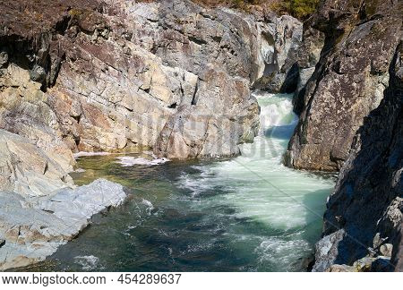 Kennedy River Rapids Vancouver Island. Rapids On Kennedy River On Central Vancouver Island. British 