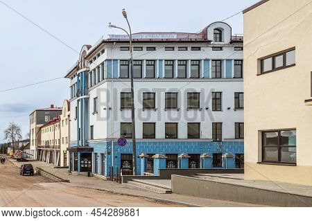 Sortavala. Republic Of Karelia. Russia. 21 April 2022 : Street Chkalova, ?. 3, The Main Street Of So
