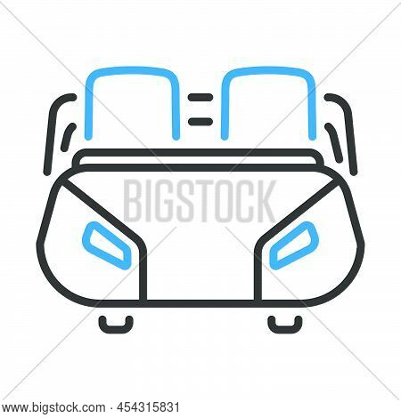 Roller Coaster Cart Icon. Editable Bold Outline With Color Fill Design. Vector Illustration.
