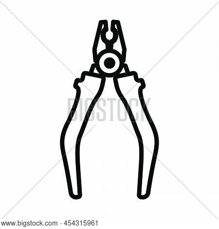 Icon Of Pliers. Bold Outline Design With Editable Stroke Width. Vector Illustration.