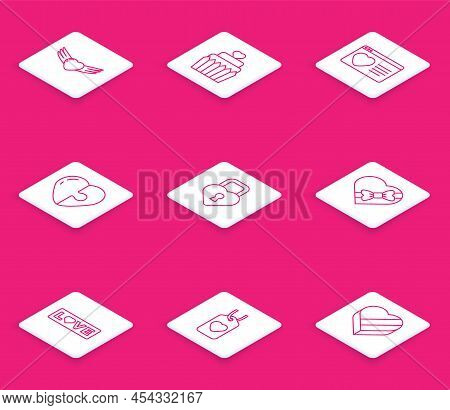 Set Line Heart With Wings, Wedding Cake Heart, Dating App Online, Castle The Shape Of, Candy Shaped 