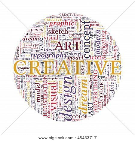 Creative Design Concept - Colorful Word Cloud In Circle