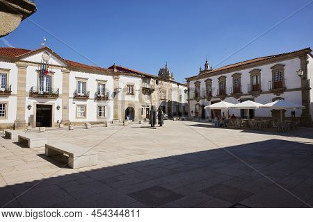 Miranda Do Douro (portugal), May 5, 2022. Dom Joao Iii Square.  It Is A Portuguese City, Belonging T
