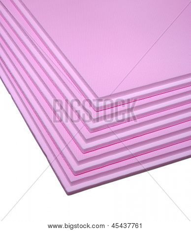 Polystyrénové tabulky hromadu roh, stavební materiály