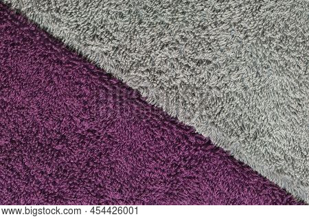 Bath Towels Background, Grey, Crimson Maroon Purple Violet Red Raspberry Pattern, Horizontal Large D