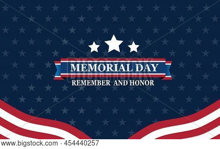 Happy Memorial Day With American Flag, Remember Honnor