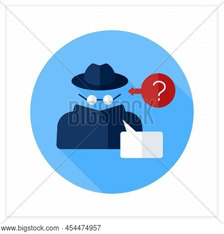 Anonymous Flat Icon. Unknown Person. Man Unidentification By Name, Biometric Data. Unknown Authorshi