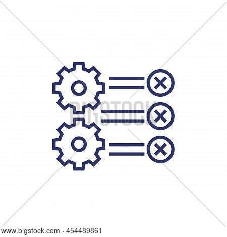Errors In Process Line Icon With Gears