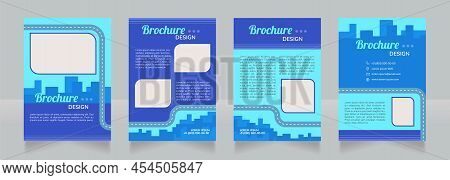 Rail Eco Transport Blue Blank Brochure Design. Template Set With Copy Space For Text. Premade Corpor