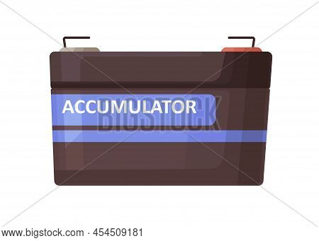 Sealed Lead-acid Accumulator. Battery Box With Terminals Connectors. Rechargeable 2 V Low Voltage Po