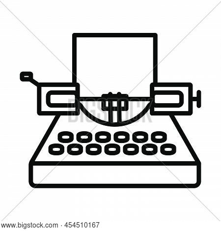 Typewriter Icon. Bold Outline Design With Editable Stroke Width. Vector Illustration.