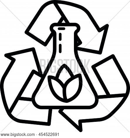 Eco Friendly Alternative Energy Source And Waste Recycling Icon, Concept Green Eco Earth Black Simpl