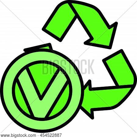 Eco Friendly Alternative Energy Source And Waste Recycling Icon, Concept Green Eco Earth Cartoon Sim