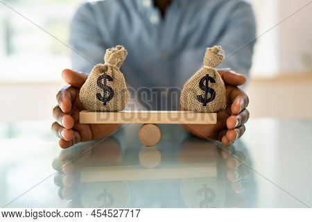 Money Balance On Scales. Judicial Law System