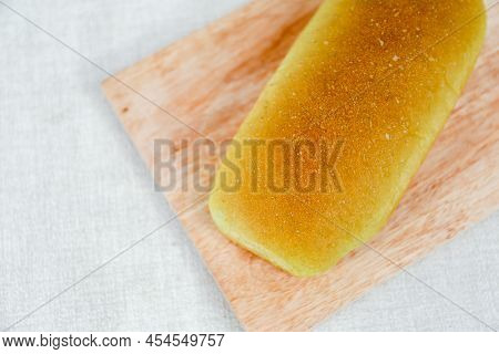 Green Pandan Long John Buns Bread With Copy Space For Text