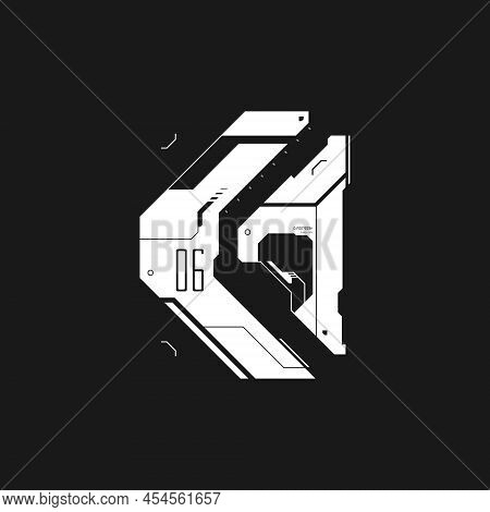 Cyberpunk Futuristic Arrow. Cyber Futuristic Design Element. Cyber Arrow, Pointer, Direction. Tech S