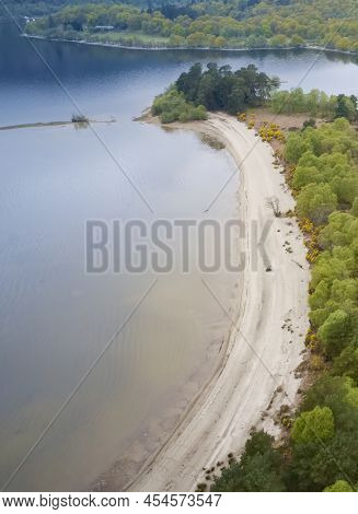 Loch Lomond Aerial View Showing Inchmoan Island