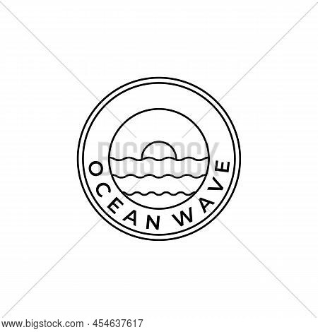 Ocean, Sea Waves Line Art Vector Icons, Symbols Set Illustration Design