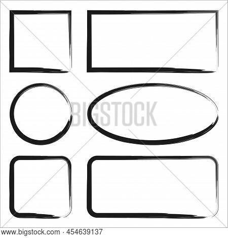 Sketch Icon With Figures. Simple Line Drawing. Black Figures On White Background. Geometric Object. 