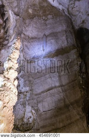 Beautiful View Of The Frasassi Caves, Grotte Di Frasassi, A Huge Karst Cave System In Italy.