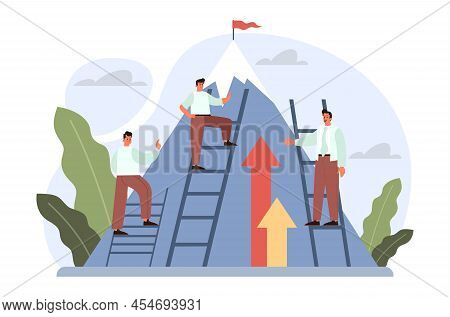 Leadership Concept. Manager Leading A Workteam. Strategy