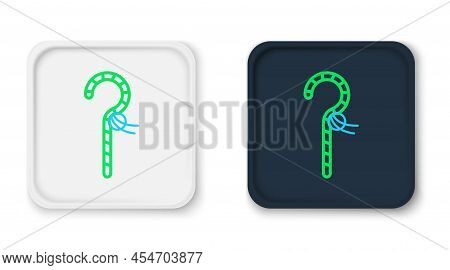 Line Crook Icon Isolated On White Background. Ancient Egypt Symbol. Scepters Of Egypt. Colorful Outl