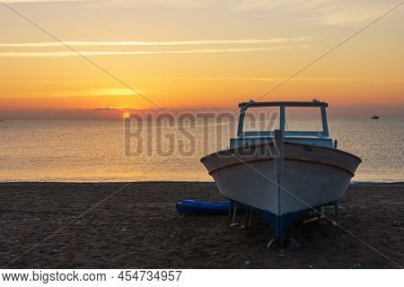 Picturesque Mediterranean Seascape In Turkey. Colorful Spring Day In Adrasan Bay With View Of Moses 