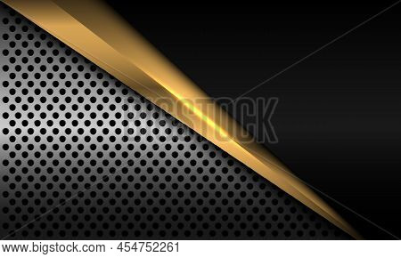 Abstract Black Gold Silver Slash Geometric Metallic Luxury Overlap Design Modern Futuristic Backgrou