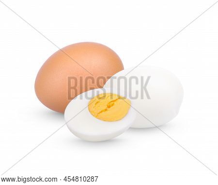 Chicken Egg ,boiled Egg Isolated On White Background