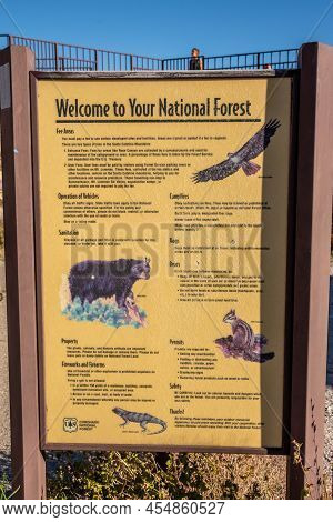 Mt Lemmon, Az, Usa - Oct 30, 2021: Welcome To Your National Forest