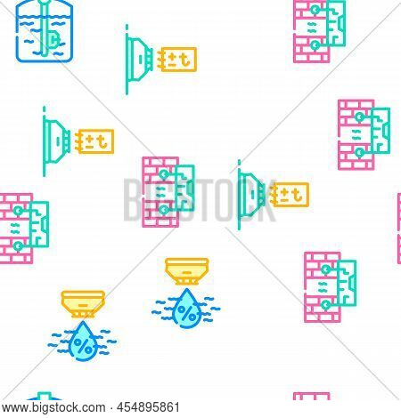Sensor Electronic Tool Vector Seamless Pattern Color Line Illustration