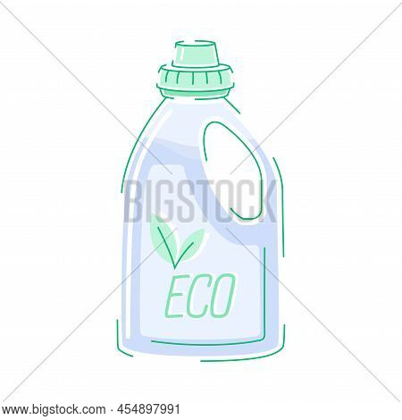 Plastic Bottle With Cleaning Detergent As Domestic Disinfectant For Washing Vector Illustration