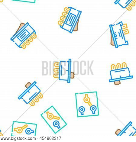 Switch Electricity Accessory Vector Seamless Pattern Color Line Illustration