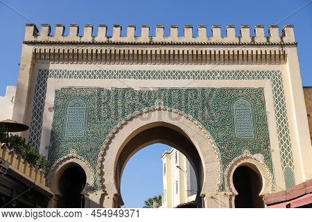 Blue Gate, Bab Bou Jeloud In Fez City, Morocco