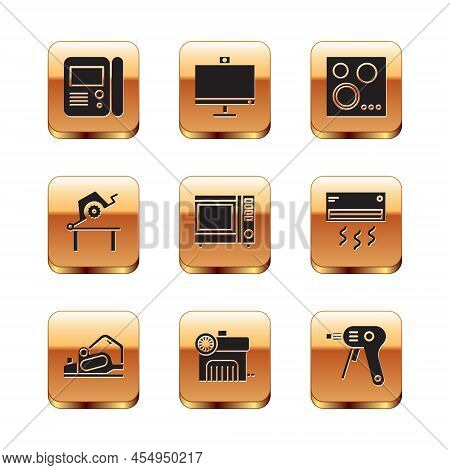 Set House Intercom System, Electric Planer Tool, Air Compressor, Microwave Oven, Table Saw For Woodw