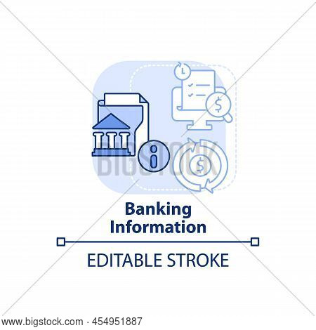 Banking Information Light Blue Concept Icon. Personal Data. Application Abstract Idea Thin Line Illu