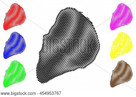 Aldra Island (kingdom Of Norway) Map Vector Illustration, Scribble Sketch Aldra Map
