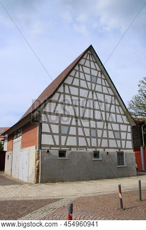 Old Barn With Half Timbering In Weissach