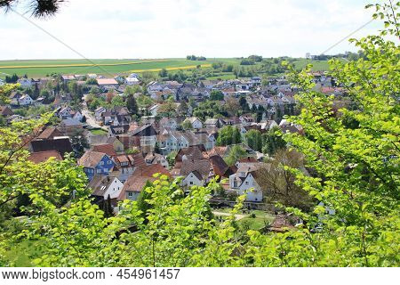 View Of The Town Of Riet Near Eberdingen In Heckengaeu