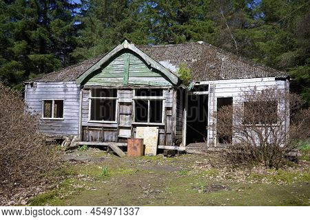 Derelict Building On Inchconnachan Island At Loch Lomond