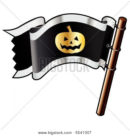 Halloween tök-a kalóz zászló