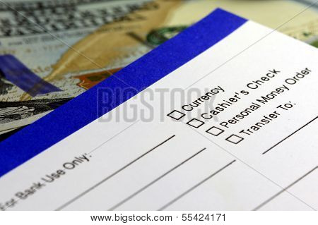 Business income banking transfer slip