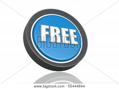 Free round icon in blue