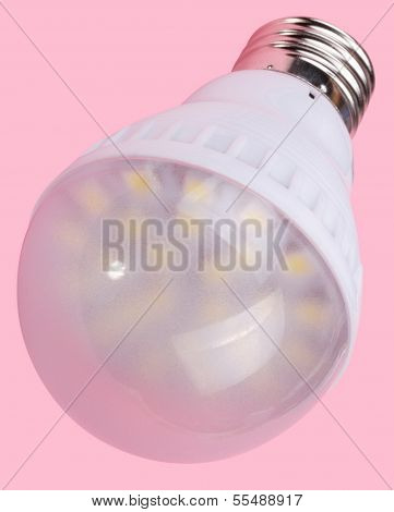 Led Tube Lamp On Pink Background