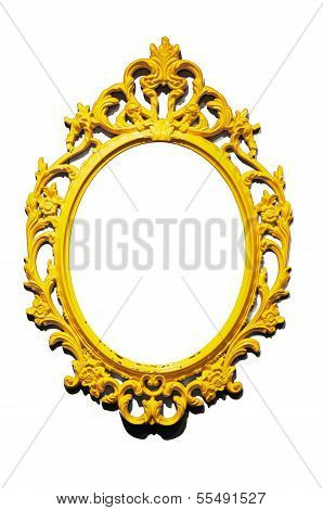 Isolated Golden Victorian Classical Mirror Frame