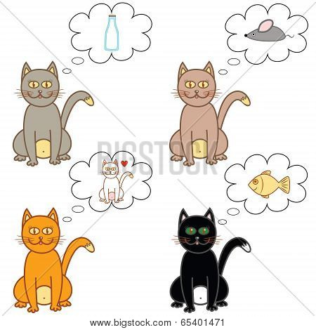 Cat Thoughts In A Bubble