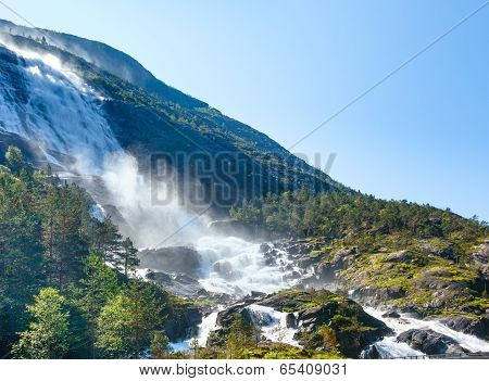 Summer Langfossen Waterfall  (norway).